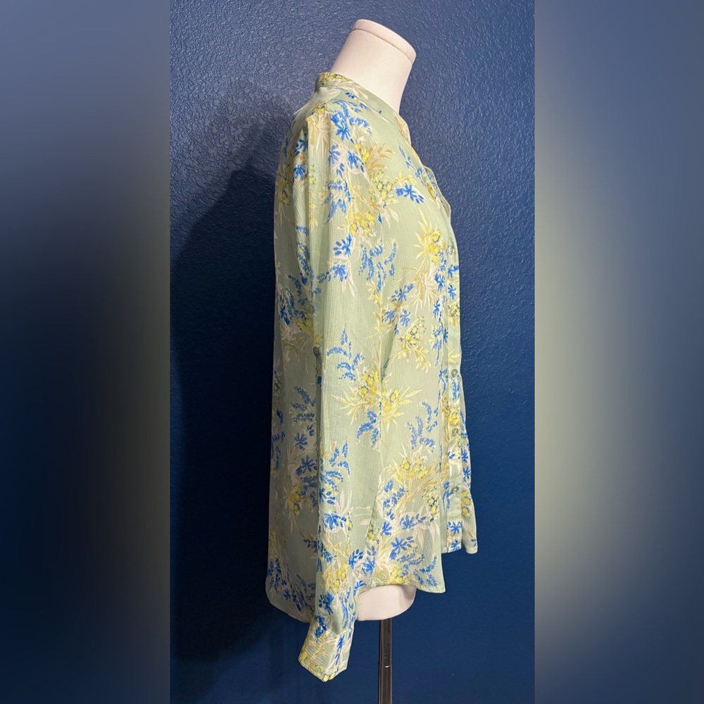 🌼2/$40 🌼KUT from the Kloth NWT Floral Print Chiffon Button-up, Long-sleeve - Picture 5 of 16